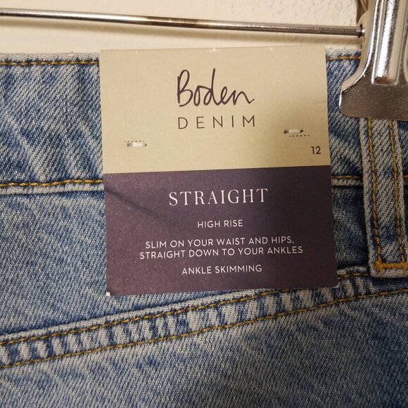 Boden Jeans Womens US 8 EU 12 Blue Relaxed Straight Turn Up Ankle Skimming R0189 - Picture 6 of 10